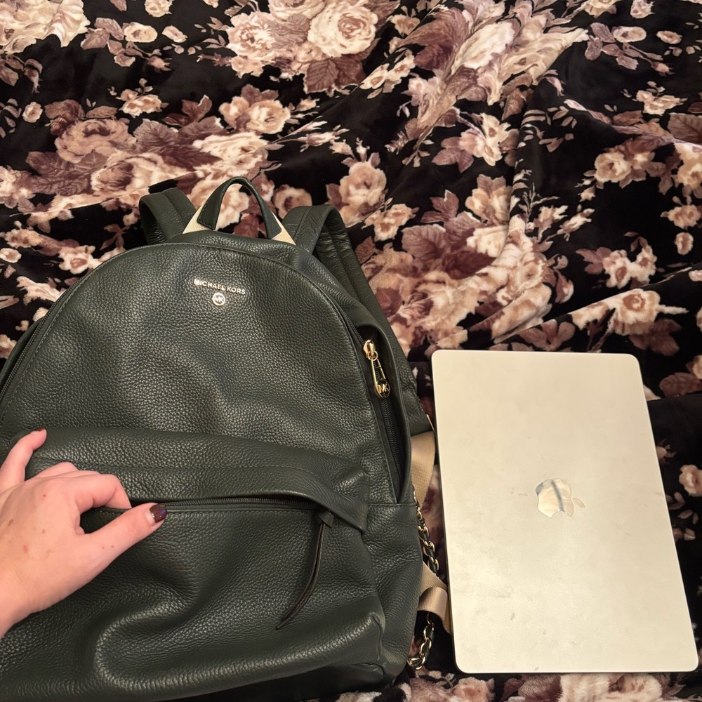 Michael Kors Dark Green Backpack